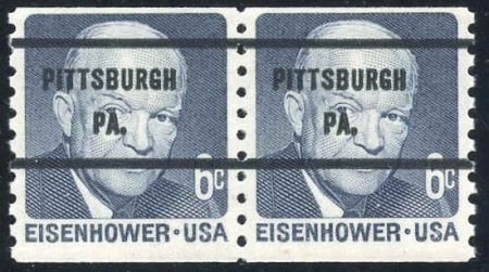 US 1401a F - VF NH Precancel Pair Pittsburgh, PA cv $42.50