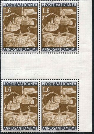 Vatican 132 - 135 Error VF NH Gutter Blocks - only 4 values are listed in CEI