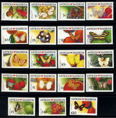 Antigua 1145 - 1162 NH Butterfly set of 19