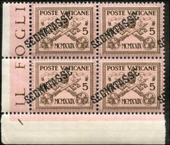Vatican J1 XF NH Strong Shifted Ovpt to left LL Corner Block