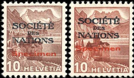 Switzerland Officials 2O68 and 2O68A VF NH Specimen Overprint No Gum