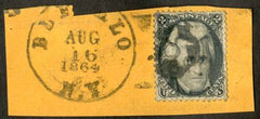 US 73 Early Classics VF Used VF Centered Stamp on Large Piece