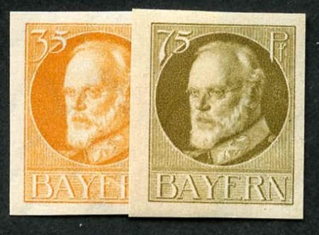 Germany 144a, 148a Mi 134 - 135 II B VF NH no ovpt imperf set Singles