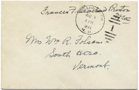 Autographs Frances F. Cleveland 2 Free Frank Covers, NH History