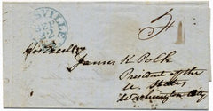 US 1847 Stampless Cover addressed to Polk