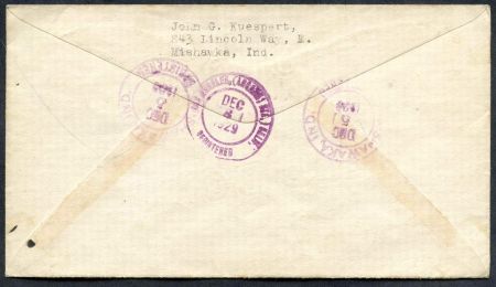 US Indiana, Mishawaka 552, 561, 681 Fancy Cancel Cover, "Registered"