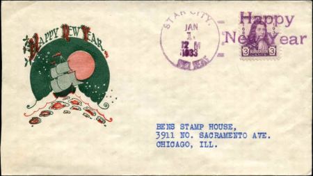 US West Virginia, Star City 724 Fancy Cancel Cover, New Year