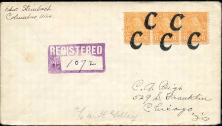 US Wisconsin, Columbus 558 Fancy Cancel Cover