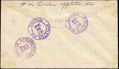 US Wisconsin, Appleton 559, 562 Fancy Cancel Cover, Sun