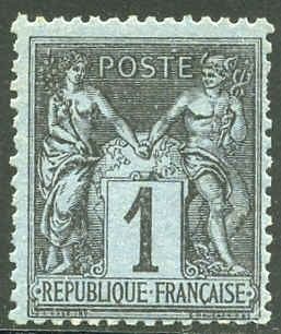 France 87 Prussian Blue Fine OG very LH with Behr Cert