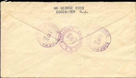 US New Jersey, Edgewater 553, 554, 702, U429  Fancy Cancel Cover, Diamond Shape