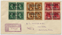 US South Dakota, Vermilion 552, 553, 645 Fancy Cancel Cover