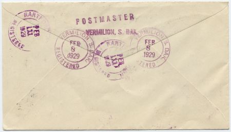 US South Dakota, Vermilion 552, 553, 645 Fancy Cancel Cover