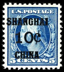 US Shanghai Overprint K5 XF - Superb LH