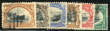 US 294 - 299 Early Commemoratives Used F - VF Set  cv $128.50