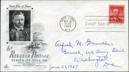 US 1039 Autographed Cover, Gen. Gruenther, WWll, Red Cross