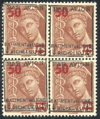 France 404 "Richelieu" (M+D) 1 1941 Richelieu ovpt on Sc. 404 VF NH Block of 4