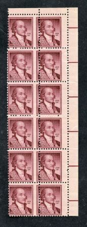 US 1046 Error Misperfed corner margin block of 12