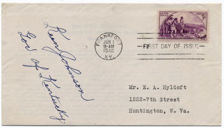 US 904 FDC Signed by Gov. of Kentucky, Keen Johnson