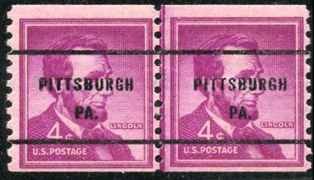 US 1058 F - VF NH Pre Cancel Line Pair