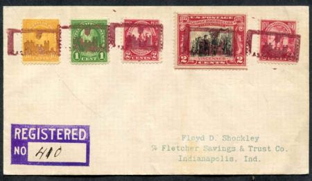 US Indiana, Castleton 632, 642, 651, 683 Fancy Cancel Cover, Negative Castle in Rectangle