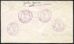 US Kansas, Coffeyville 507, 552, 645 Fancy Cancel Cover, Shield