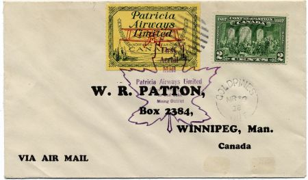 Canada 1928 VF First Flight Cover CL43 Flight