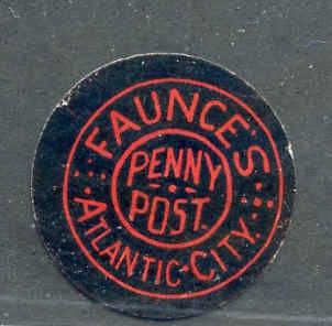 US 152L1 Faunce's Penny Post, Atlantic City, NJ VF/Unused