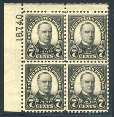 US 0665 F - VF + NH Plate Block 18740 UL