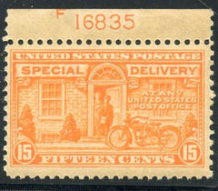 US E13 Special Delivery F - VF NH Plate Number Single cv $75