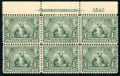 US 328 Early Commemoratives VF H Plate Block cv 550.00