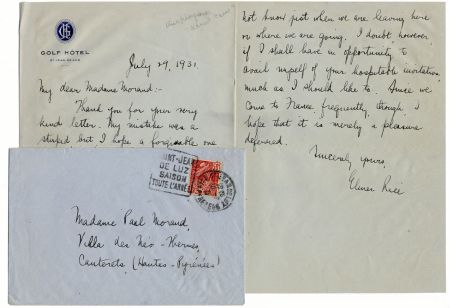 Autograph & Elmer Rice Signed Letter with Cover