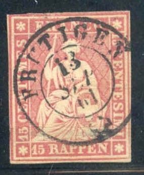 Switzerland 38 VF Used LH Nice Cancel cv 75.00