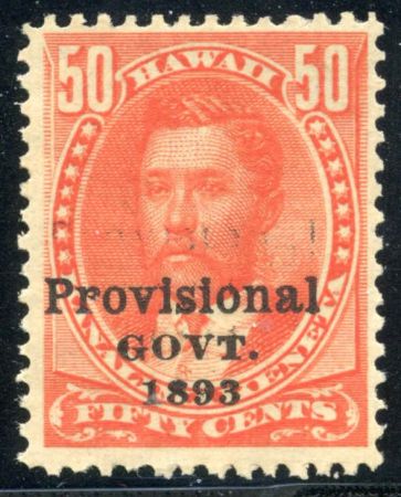 US Possessions - Hawaii 72f Mint F - VF NH Double overprint Type III HPS Cert cv $1,600