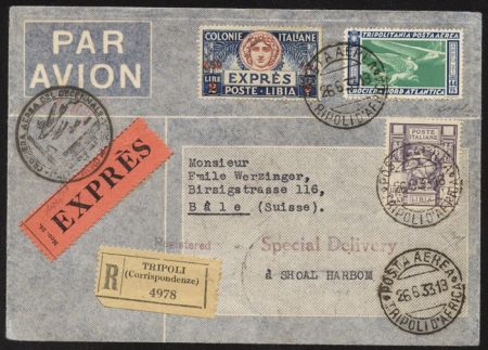 Tripolitania 1933 Exress Balbo Flight to Switzerland