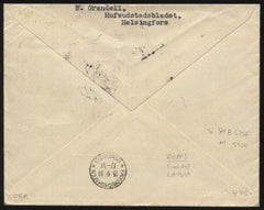 Finland 1930 Baltic Sea Flight to Latvia with Two Zeppelin Stamps