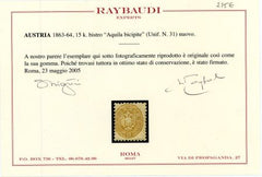 Austria 26 Fine Hinged, Michel 34, with Certificate