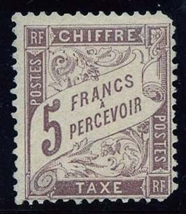 France J28 F - VF NH, Short Corner on Right Side, cv $450