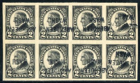 US 611 VF - XF Mint Used Aberdeen Wash Prec Block of 8 w NH Gum