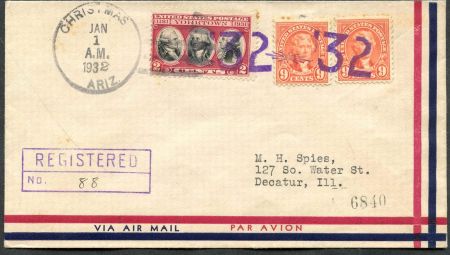 US Arizona, Christmas 641, 703 Fancy Cancel Cover