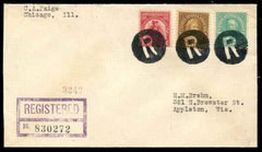 US Illinois, Chicago 556, 563, 657 Fancy Cancel Cover, "R" in Circle