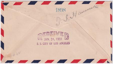 US 1931 Earle Ovington Autograph on Cover with C12