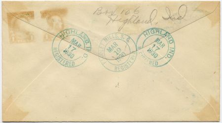 US Indiana, Highland 563, 680, U429 Fancy Cancel Cover, 3 leaf Clover