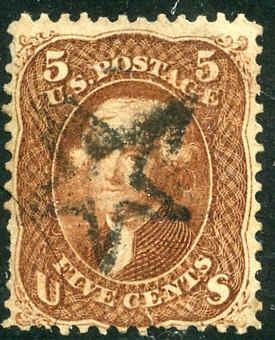 US 75 Early Classics Fancy Cancel Used F - VF Used S - O - N 5 pointed star tiny flaws cv $450