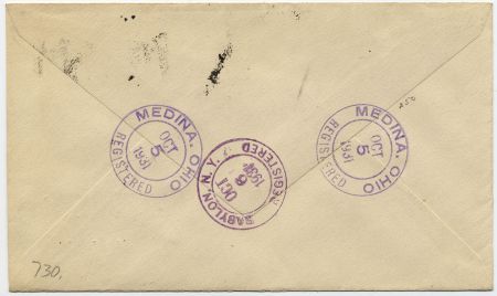 US Ohio, Medina 635, 636, 642 Fancy Cancel Cover, Soild "M" Cacncel