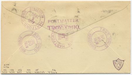 US Ohio, Troy 632, 633, 643, 653, 688, U522 Fancy Cancel Cover