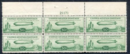 US C18 Airmail F - VF + NH Top Few Natural Gum Bends