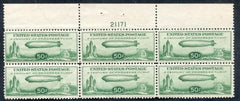 US C18 Airmail F - VF + NH Top Few Natural Gum Bends