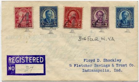 US West Virginia, Big Four 634, 635, 637, 683 Fancy Cancel Cover, "4" Cancel