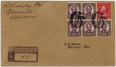 US Wisconsin, Greenville 634, 635 Fancy Cancel Cover